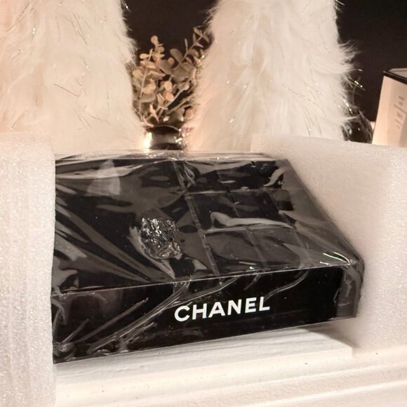 Chanel Black Acrylic Vanity Organizer Tray w/ Compartments Luxury Storage - Picture 2 of 8